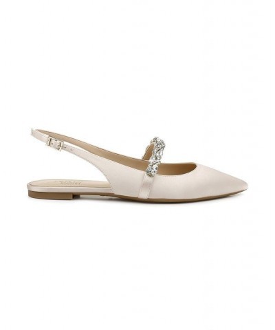 Women's Bambi Slingback Evening Flat Tan/Beige $40.59 Shoes