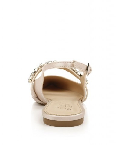 Women's Bambi Slingback Evening Flat Tan/Beige $40.59 Shoes