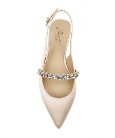 Women's Bambi Slingback Evening Flat Tan/Beige $40.59 Shoes