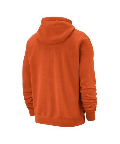 Men's Orange New York Knicks Courtside Versus Stitch Split Pullover Hoodie $32.85 Sweatshirt