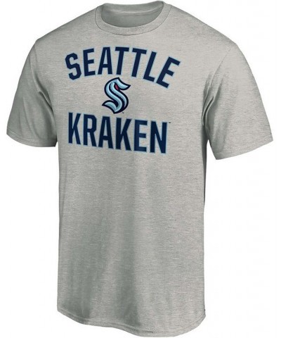 Men's Heather Gray Seattle Kraken Victory Arch T-shirt $14.57 T-Shirts