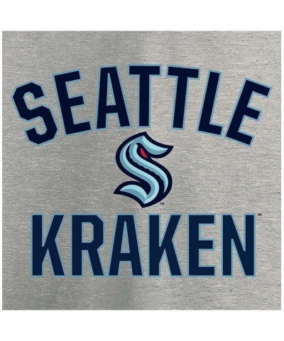 Men's Heather Gray Seattle Kraken Victory Arch T-shirt $14.57 T-Shirts