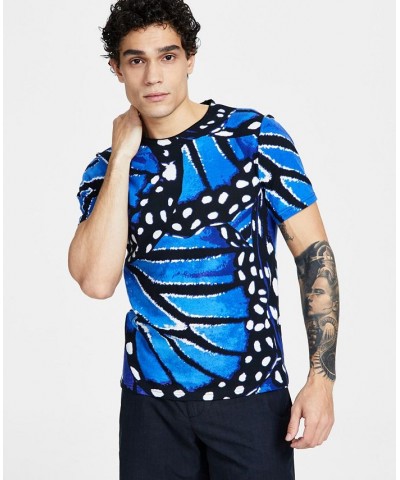 Men's Classic-Fit Butterfly Graphic T-Shirt Blue $12.81 T-Shirts