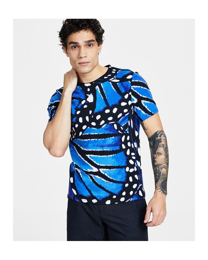 Men's Classic-Fit Butterfly Graphic T-Shirt Blue $12.81 T-Shirts