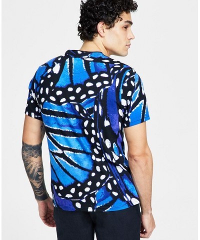 Men's Classic-Fit Butterfly Graphic T-Shirt Blue $12.81 T-Shirts