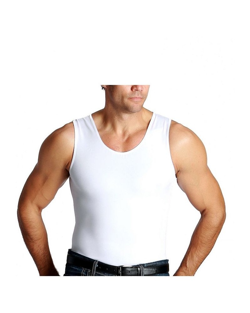 Men's Big & Tall Insta Slim Compression Muscle Tank Top White $35.67 Undershirt