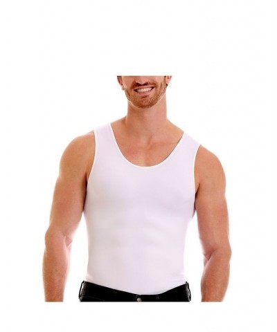 Men's Big & Tall Insta Slim Compression Muscle Tank Top White $35.67 Undershirt