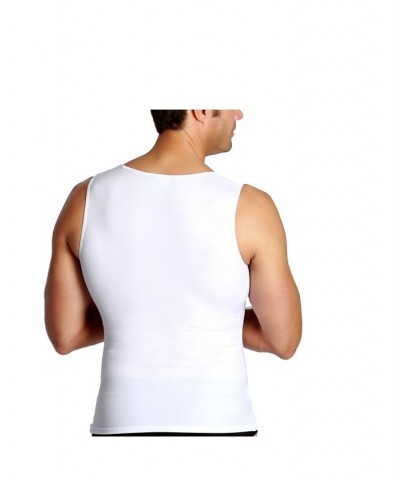 Men's Big & Tall Insta Slim Compression Muscle Tank Top White $35.67 Undershirt