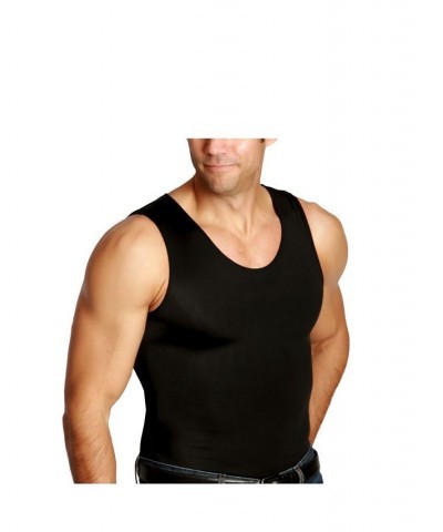 Men's Big & Tall Insta Slim Compression Muscle Tank Top White $35.67 Undershirt