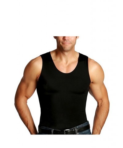 Men's Big & Tall Insta Slim Compression Muscle Tank Top White $35.67 Undershirt