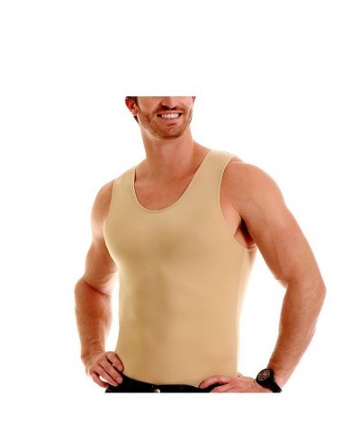 Men's Big & Tall Insta Slim Compression Muscle Tank Top White $35.67 Undershirt