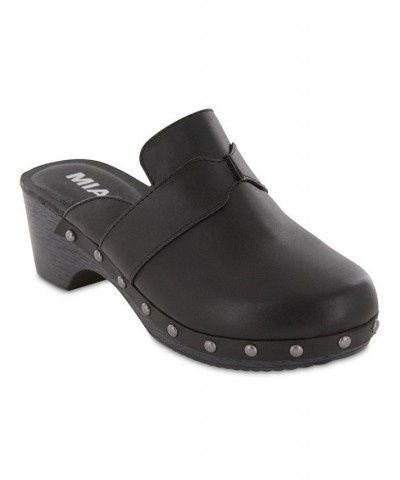 Women's Jenifer Studded Clogs Black $28.60 Shoes