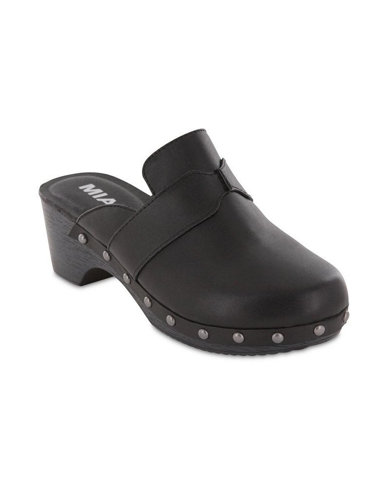 Women's Jenifer Studded Clogs Black $28.60 Shoes