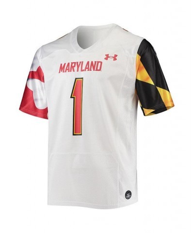 Men's 1 White Maryland Terrapins Replica Player Jersey $48.30 Jersey