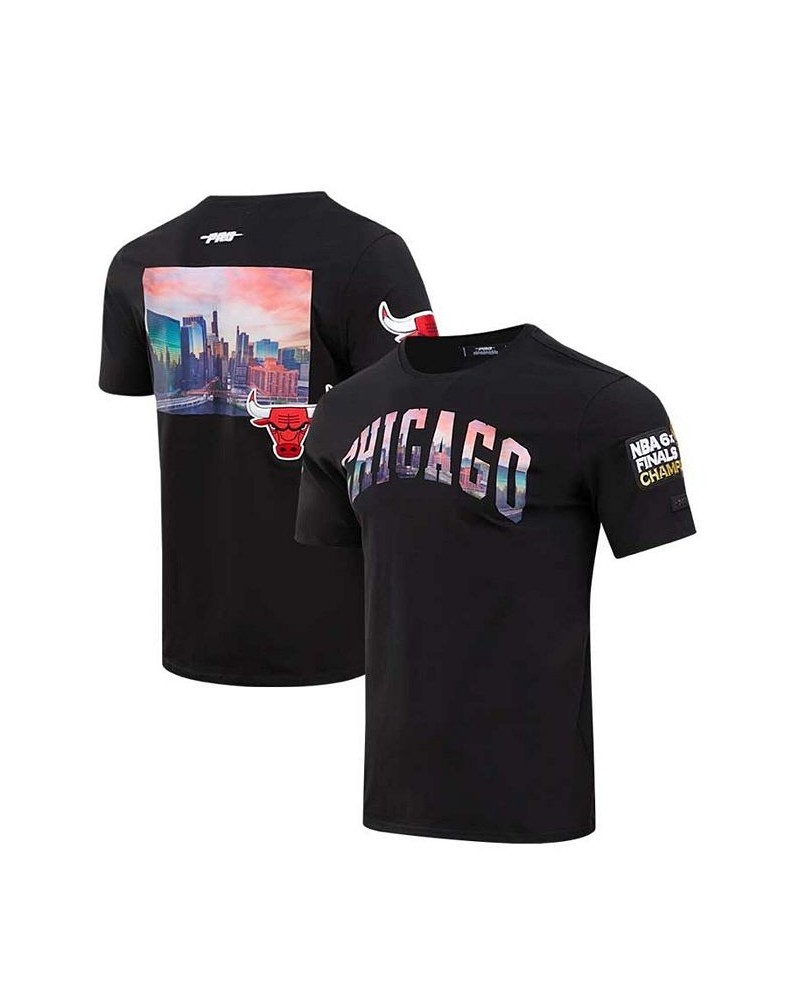 Men's Black Chicago Bulls City Scape T-shirt $25.20 T-Shirts