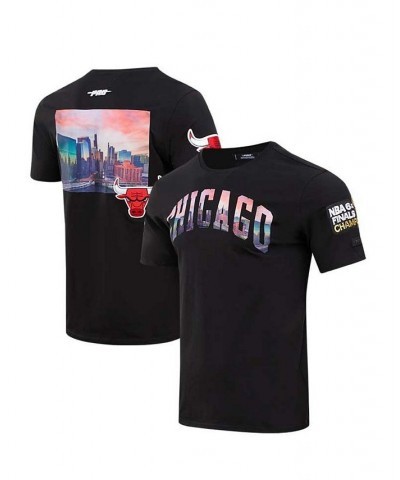 Men's Black Chicago Bulls City Scape T-shirt $25.20 T-Shirts