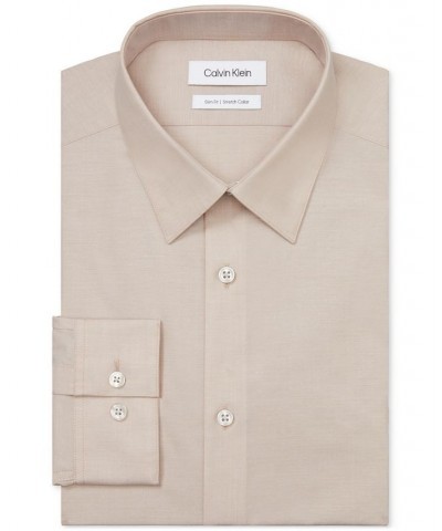 Men's Slim-Fit Stretch Flex Collar Dress Shirt Tan/Beige $16.40 Dress Shirts