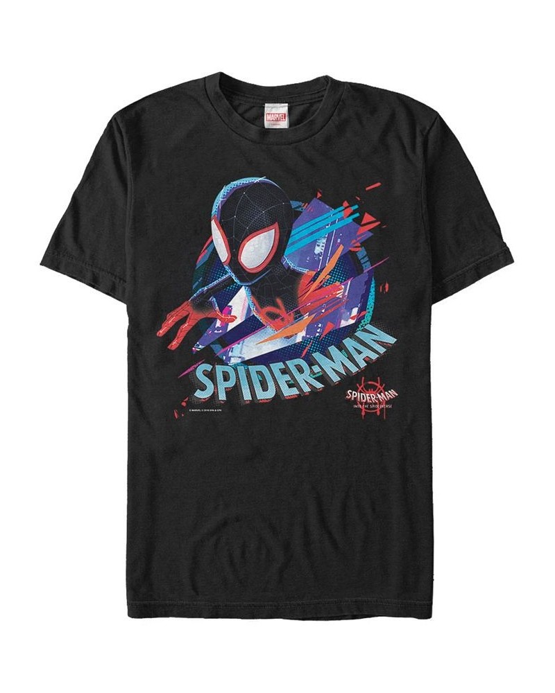 Marvel Men's Spider-Man Into The Spiderverse Distorted Geometric Spider-Man Short Sleeve T-Shirt Black $19.94 T-Shirts