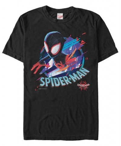 Marvel Men's Spider-Man Into The Spiderverse Distorted Geometric Spider-Man Short Sleeve T-Shirt Black $19.94 T-Shirts