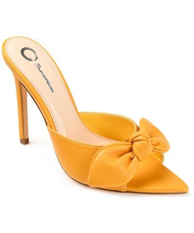 Women's Zelah Bow Stilettos Orange $47.30 Shoes