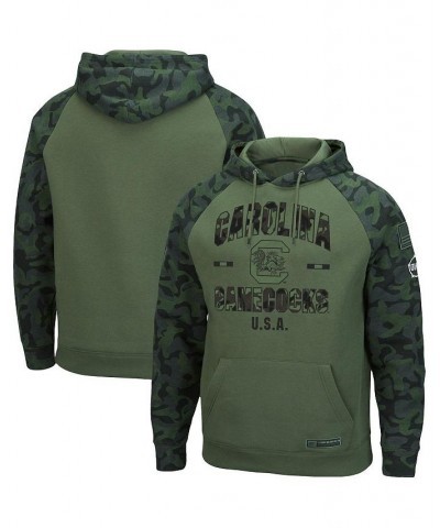 Men's Olive, Camo South Carolina Gamecocks OHT Military-Inspired Appreciation Raglan Pullover Hoodie $38.99 Sweatshirt