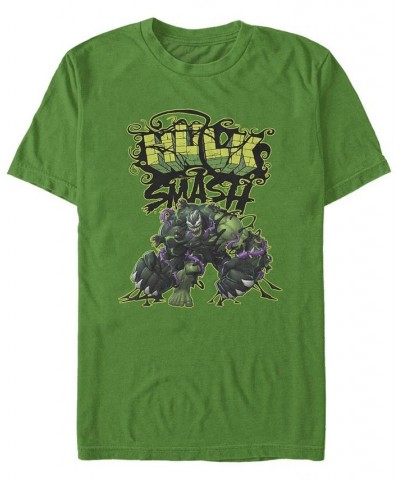 Men's Venom Hulk Smash Short Sleeve Crew T-shirt Green $20.99 T-Shirts