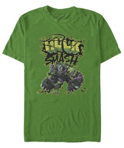 Men's Venom Hulk Smash Short Sleeve Crew T-shirt Green $20.99 T-Shirts