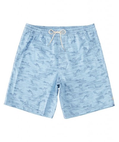 Quiksilver Men's Marlin Jig Volley Printed Shorts Blue $30.80 Swimsuits