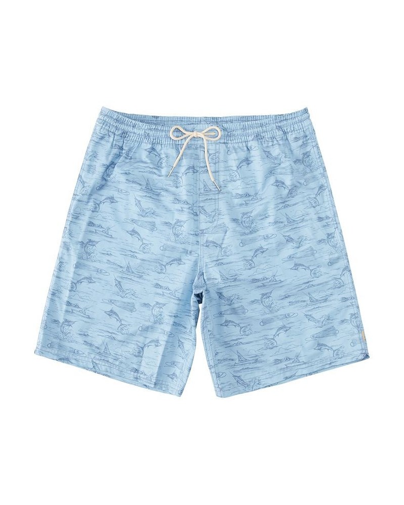 Quiksilver Men's Marlin Jig Volley Printed Shorts Blue $30.80 Swimsuits