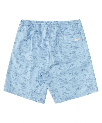 Quiksilver Men's Marlin Jig Volley Printed Shorts Blue $30.80 Swimsuits