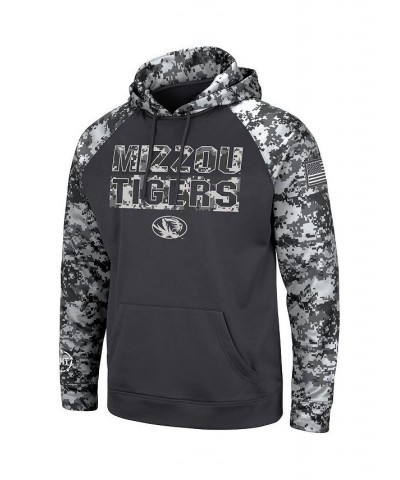 Men's Charcoal Missouri Tigers OHT Military-Inspired Appreciation Digital Camo Pullover Hoodie $33.75 Sweatshirt