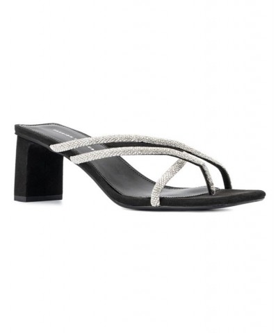 Women's Nikita Wide Width Heels Sandals Black $33.38 Shoes