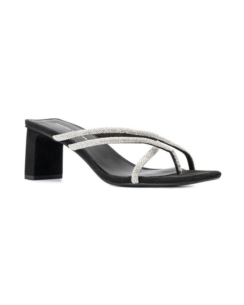 Women's Nikita Wide Width Heels Sandals Black $33.38 Shoes