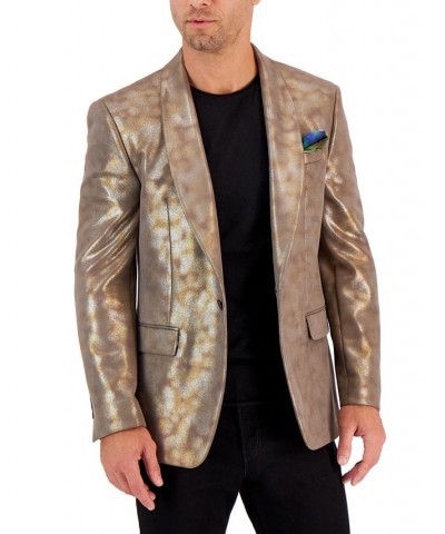 Men's Slim-Fit Pattern Sport Coats Gold $22.55 Blazers