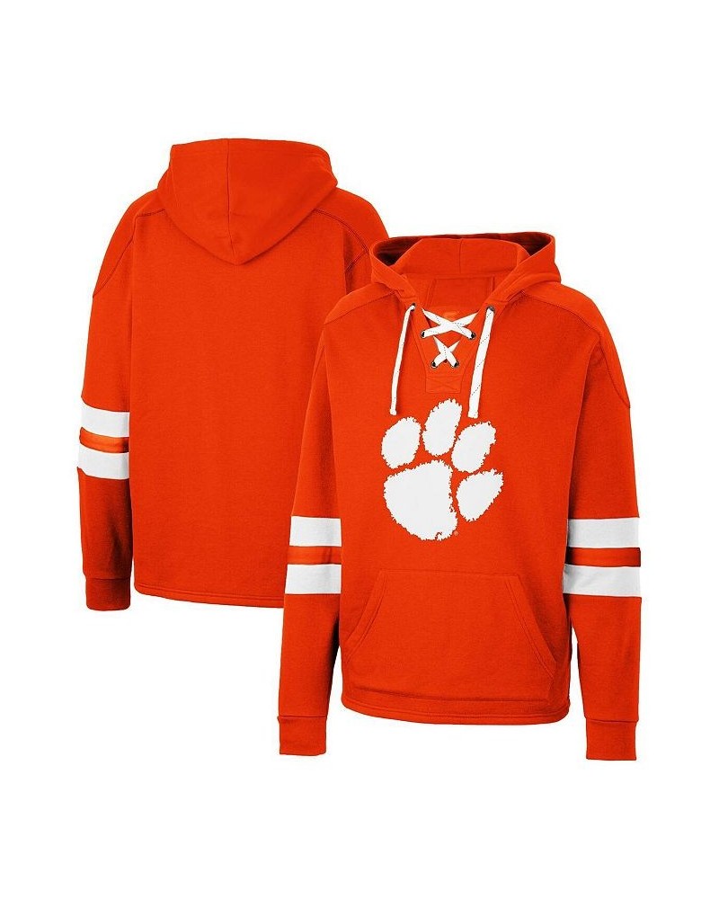 Men's Orange Clemson Tigers Lace-Up 4.0 Pullover Hoodie $33.75 Sweatshirt