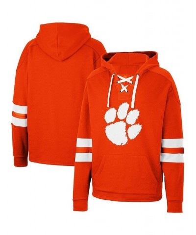 Men's Orange Clemson Tigers Lace-Up 4.0 Pullover Hoodie $33.75 Sweatshirt