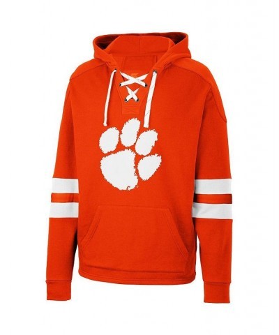 Men's Orange Clemson Tigers Lace-Up 4.0 Pullover Hoodie $33.75 Sweatshirt