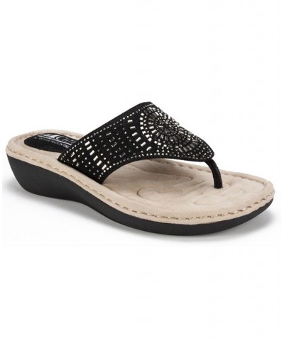 Cienna Comfort Thong Sandals Black $31.74 Shoes