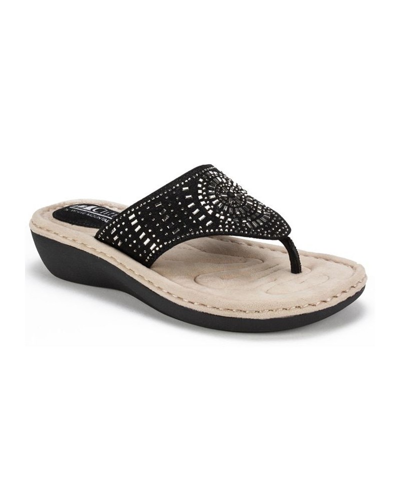 Cienna Comfort Thong Sandals Black $31.74 Shoes