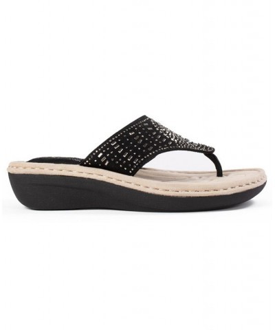 Cienna Comfort Thong Sandals Black $31.74 Shoes