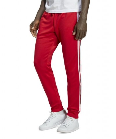 Men's Adicolor Classics Super Star Cuff Track Pants Red $30.75 Pants