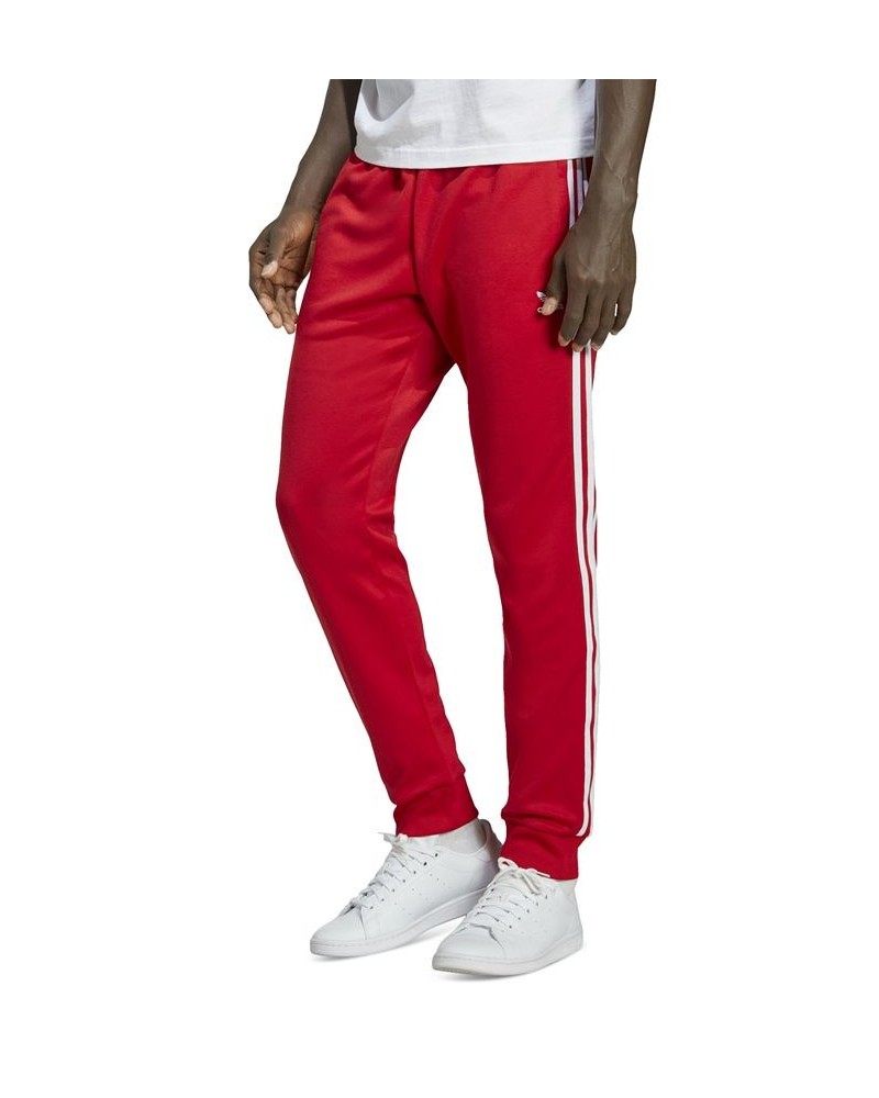 Men's Adicolor Classics Super Star Cuff Track Pants Red $30.75 Pants