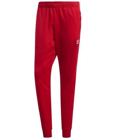 Men's Adicolor Classics Super Star Cuff Track Pants Red $30.75 Pants