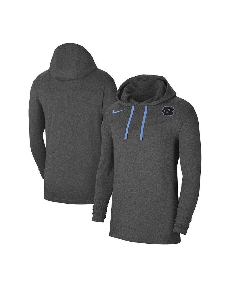 Men's Heathered Charcoal North Carolina Tar Heels Off-Field Performance Long Sleeve Hoodie T-shirt $31.00 T-Shirts