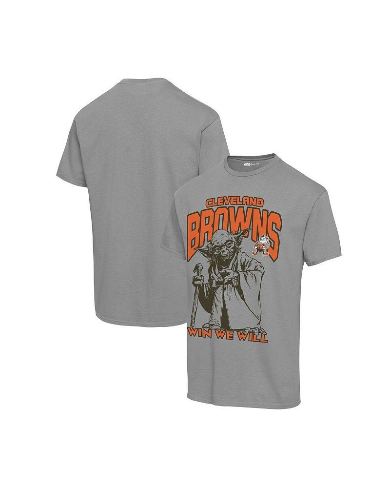 Men's and Women's Graphite Cleveland Browns Disney Star Wars Yoda Win We Will T-shirt $20.87 Tops