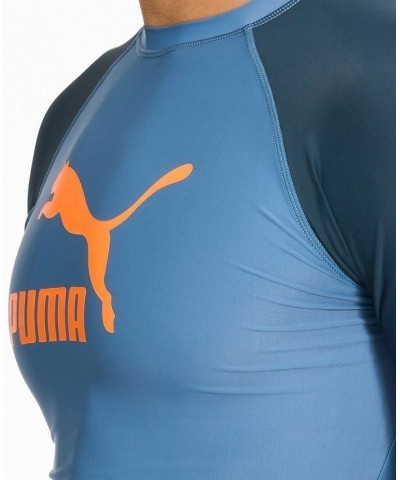 Men's Archive Performance-Fit Long-Sleeve Swim Shirt Blue $19.59 Swimsuits