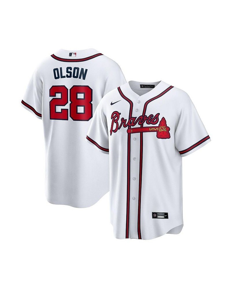 Men's Matt Olson White Atlanta Braves Home Replica Player Jersey $44.95 Jersey