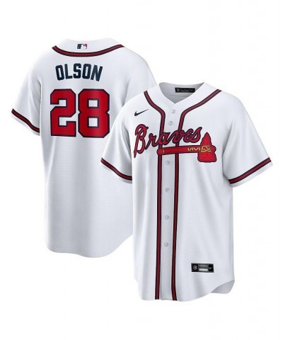 Men's Matt Olson White Atlanta Braves Home Replica Player Jersey $44.95 Jersey