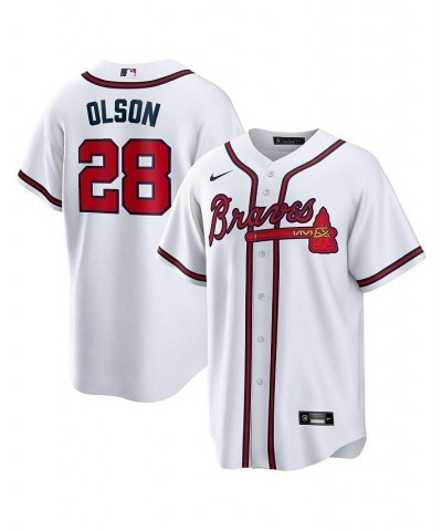 Men's Matt Olson White Atlanta Braves Home Replica Player Jersey $44.95 Jersey