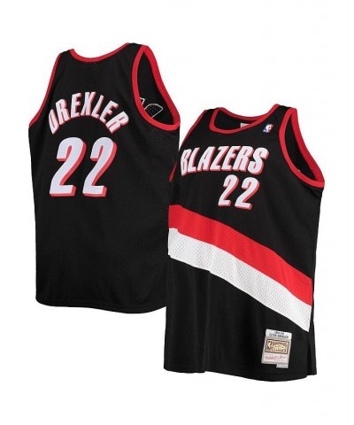 Men's Clyde Drexler Black Portland Trail Blazers Big and Tall Hardwood Classics Swingman Jersey $49.45 Jersey